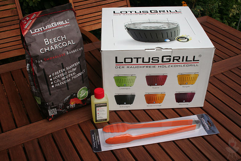 und – Test Holzkohlegrill Glut LotusGrill rauchfreie Herzblut Feuer, im › Der