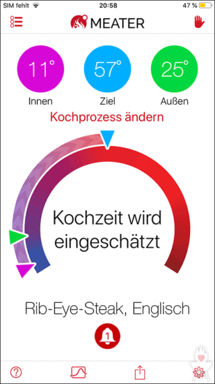 Meater-App: Kochzeitschätzung