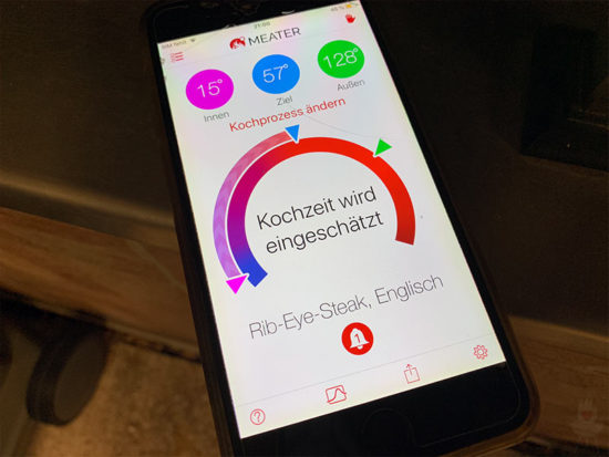 Meater-App auf dem Smartphone