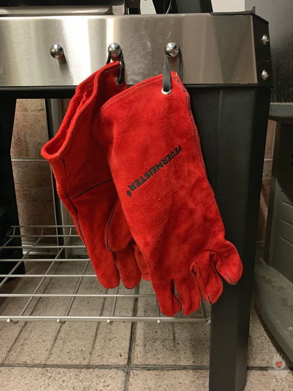 1 Paar Grillhandschuh Größe 10 FEUERMEISTER® BBQ Handschuh rot Echt Spalt Leder 