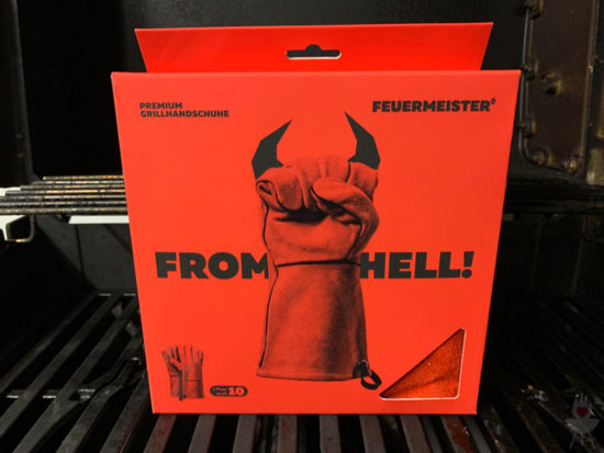 Feuermeister-Grillhandschuhe - rot - Verpackung