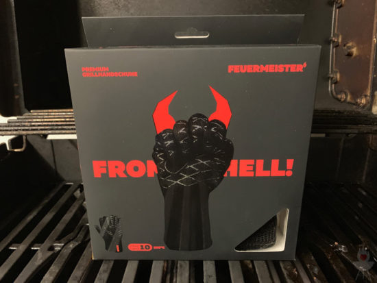 Feuermeister-Grillhandschuhe - schwarz - Verpackung