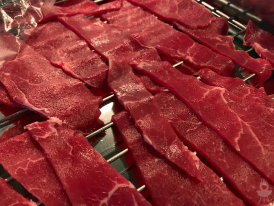 Beef Jerky/Trockenfleisch - Fleisch geschnitten